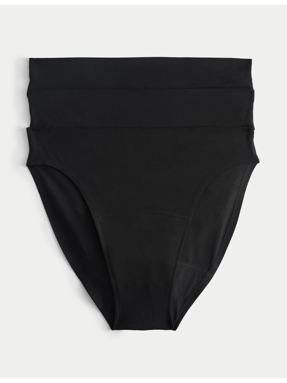 Marks & Spencer Комплект 3 броя бикини менструални слипове без видими еластици Marks & Spencer черна