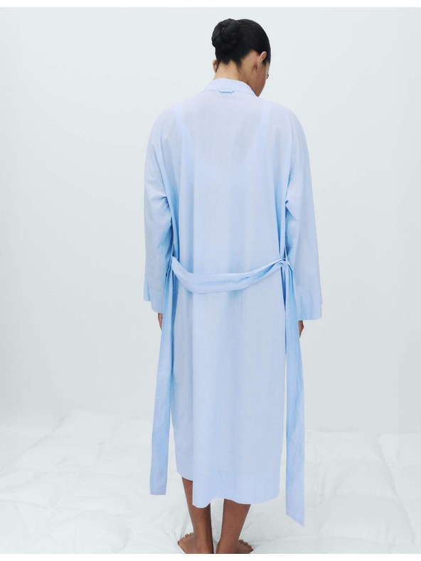 Marks & Spencer Плед от chambray материал от чиста памук Marks & Spencer синя