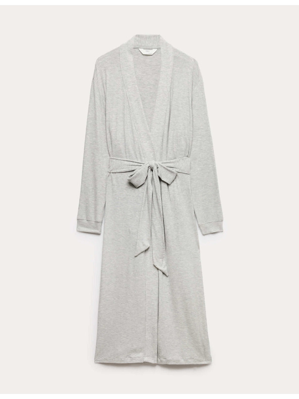 Marks & Spencer Дълги рипсирани пелерини с висок модален процент Marks & Spencer сива