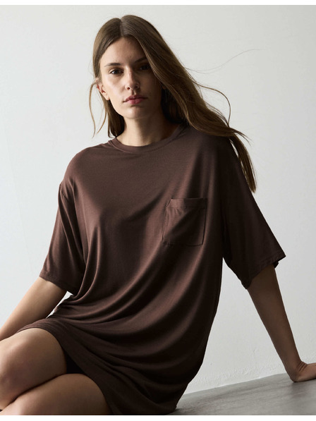 Marks & Spencer Нощница с декоративни джобове Marks & Spencer кафяв