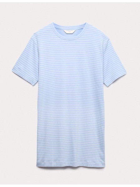 Marks & Spencer Раирана нощница от памук и модал Marks & Spencer син