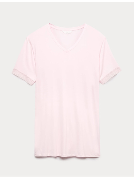 Marks & Spencer Нощница с дантелен кант Marks & Spencer розова