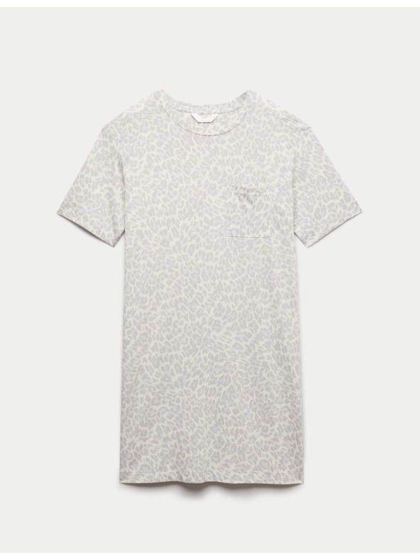 Marks & Spencer Мини нощница с печат от памук и модал Marks & Spencer сив