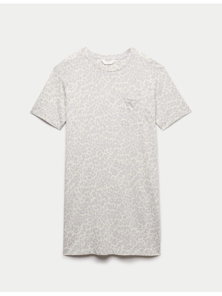Marks & Spencer Мини нощница с печат от памук и модал Marks & Spencer сив