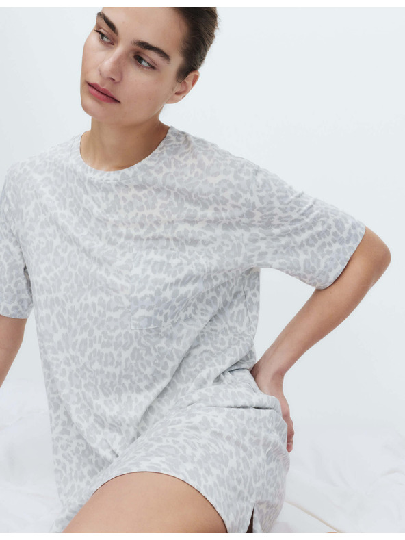 Marks & Spencer Мини нощница с печат от памук и модал Marks & Spencer сив