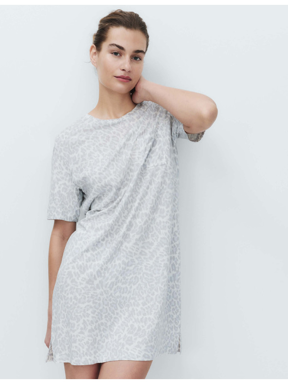 Marks & Spencer Мини нощница с печат от памук и модал Marks & Spencer сив