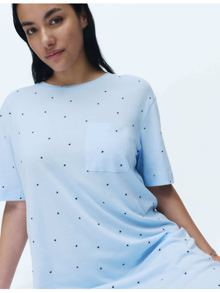 Marks & Spencer Мини нощница с печат от памук и модал Marks & Spencer син