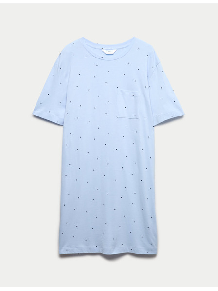Marks & Spencer Мини нощница с печат от памук и модал Marks & Spencer син