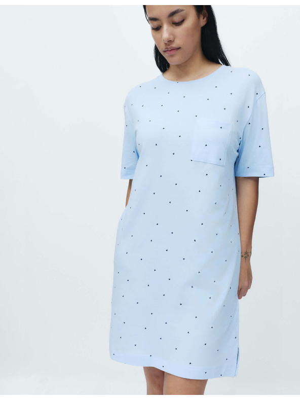 Marks & Spencer Мини нощница с печат от памук и модал Marks & Spencer син