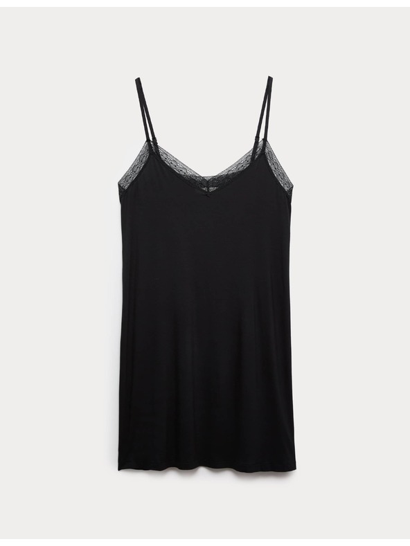 Marks & Spencer Нощница с дантелен кант Marks & Spencer черна