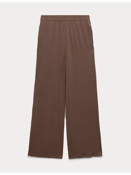 Marks & Spencer Долни части на джърси пижами със широки крачоли Marks & Spencer кафяв