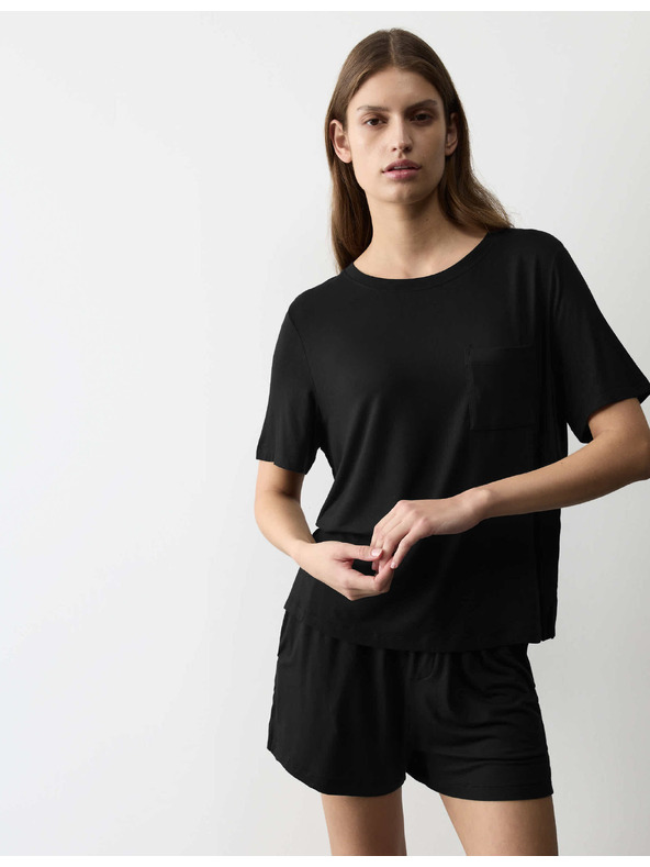 Marks & Spencer Пижамни шорти с декоративни копчета Marks & Spencer черен