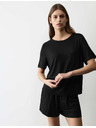 Marks & Spencer Пижамни шорти с декоративни копчета Marks & Spencer черен