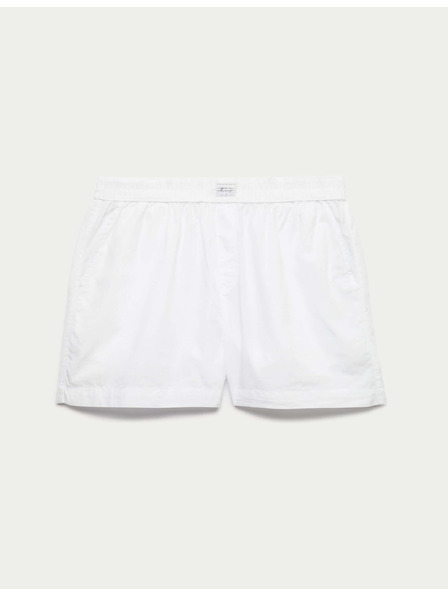 Marks & Spencer Пижамни шорти от чист памук Marks & Spencer бял