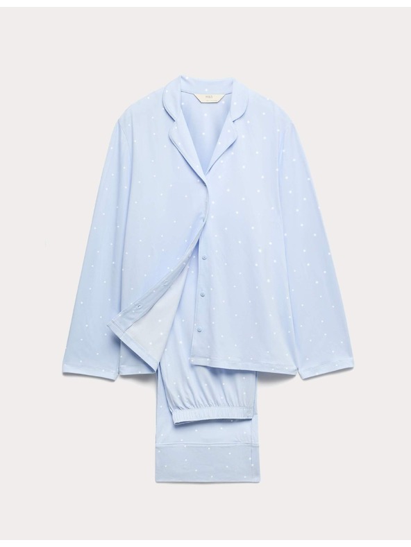 Marks & Spencer Пижамна сет с печат и нежен допир Marks & Spencer синя