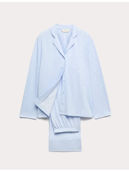 Marks & Spencer Пижамна сет с печат и нежен допир Marks & Spencer синя