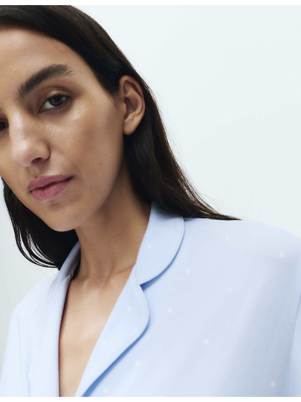 Marks & Spencer Пижамна сет с печат и нежен допир Marks & Spencer синя