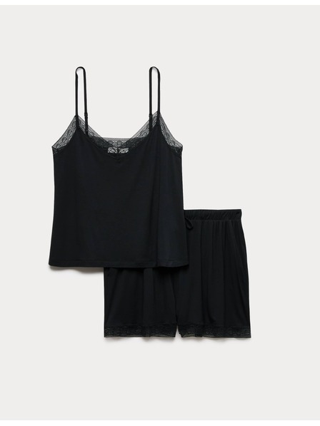 Marks & Spencer Сет от кратки потници с дантелен кант Marks & Spencer черна