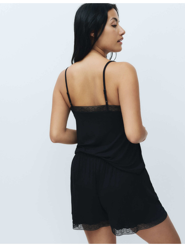 Marks & Spencer Сет от кратки потници с дантелен кант Marks & Spencer черна
