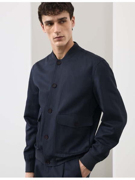 Marks & Spencer Бомбер от памучна смес Marks & Spencer синя