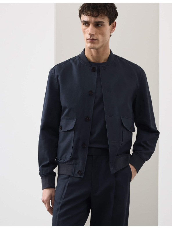 Marks & Spencer Бомбер от памучна смес Marks & Spencer синя