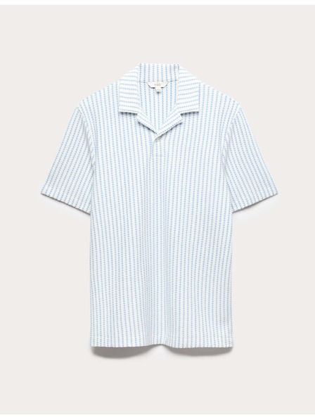Marks & Spencer Джърси поло с геометричен модел, висок процент памук Marks & Spencer синьо