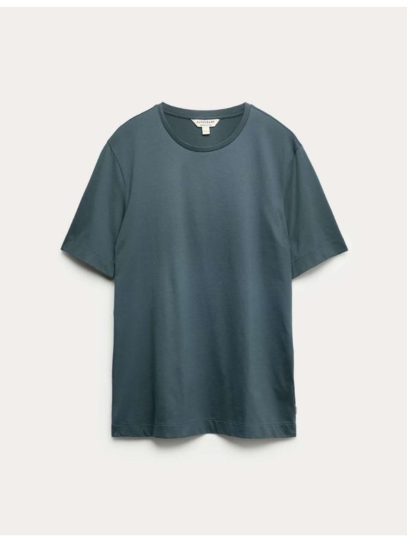 Marks & Spencer Тениска от премиум памук, тесен модел Marks & Spencer в син цвят