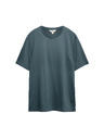 Marks & Spencer Тениска от премиум памук, тесен модел Marks & Spencer в син цвят