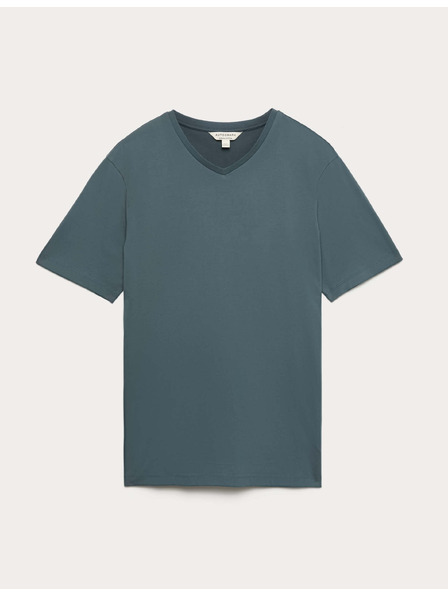 Marks & Spencer Тениска с V-образно деколте, от чиста памук Supima® Marks & Spencer синя