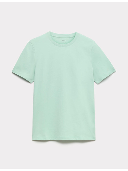 Marks & Spencer Тениска с яка от чист памук Marks & Spencer зелена