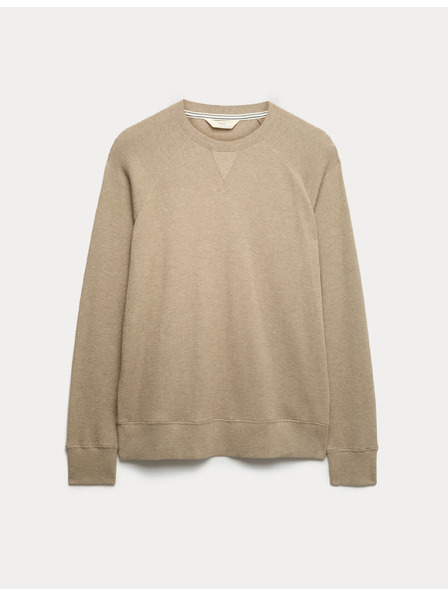 Marks & Spencer Домашен суитшърт от чист памук с вафлена текстура Marks & Spencer бежова