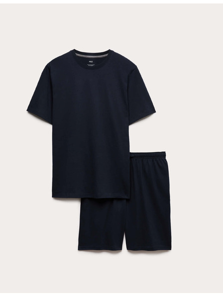 Marks & Spencer Пижамен комплект от чист памук Marks & Spencer тъмносин