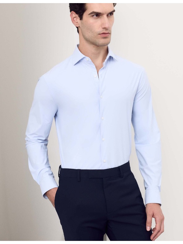 Marks & Spencer Разтеглива функционална риза с вталена форма Marks & Spencer Blue