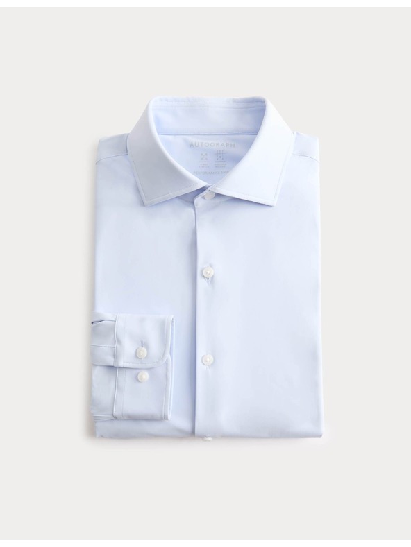 Marks & Spencer Разтеглива функционална риза с вталена форма Marks & Spencer Blue