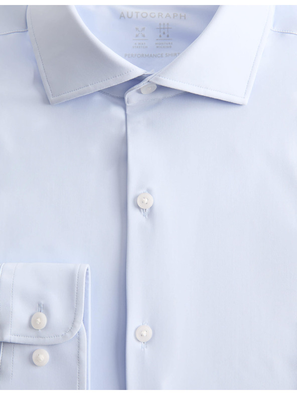 Marks & Spencer Разтеглива функционална риза с вталена форма Marks & Spencer Blue