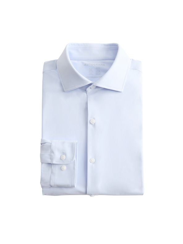 Marks & Spencer Разтеглива функционална риза с вталена форма Marks & Spencer Blue