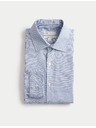 Marks & Spencer Риза с нормален прибор от чист памук с текстура Marks & Spencer синя