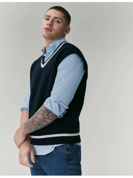Marks & Spencer Раирана риза от чист памук, нормален крой Marks & Spencer синьо