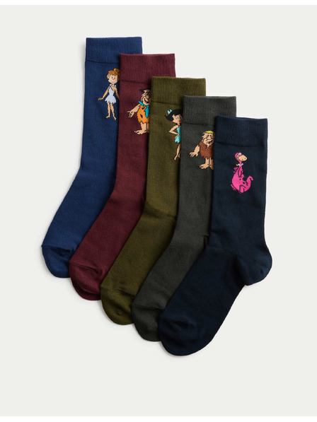 Marks & Spencer Чорапи Flintstoneovi™ с високо съдържание на памук, 5 чифта в опаковка Marks & Spencer многоцветни