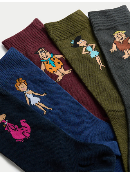 Marks & Spencer Чорапи Flintstoneovi™ с високо съдържание на памук, 5 чифта в опаковка Marks & Spencer многоцветни