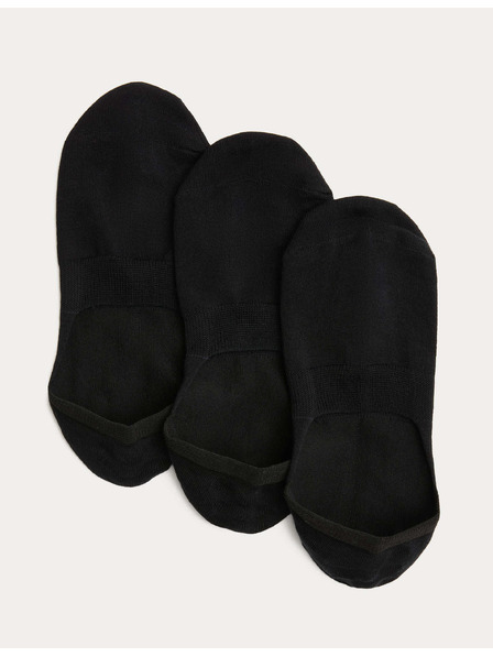 Marks & Spencer Къси чорапи от египетски памук, комплект 3 чифта Marks & Spencer черно