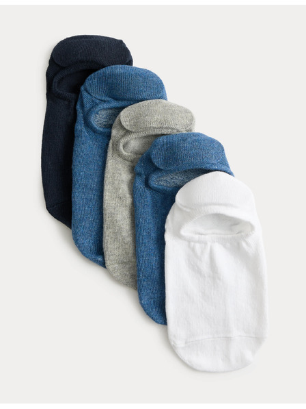 Marks & Spencer Къси чорапи Trainer Liners™ с технология Cool & Fresh™, 5 чифта в опаковка Marks & Spencer морско синьо
