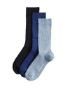 Marks & Spencer 3 чифта ребрести чорапи, с висок дял египетски памук Marks & Spencer синя