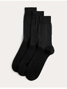 Marks & Spencer Чорапи от чист памук, 3 чифта в опаковка Marks & Spencer черно