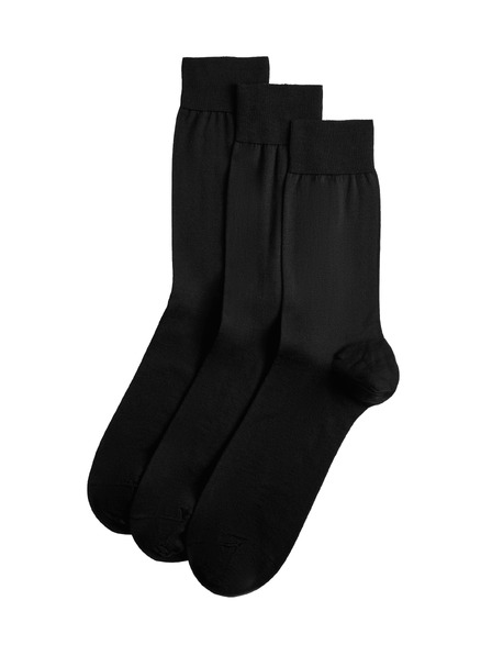 Marks & Spencer Чорапи от чист памук, 3 чифта в опаковка Marks & Spencer черно