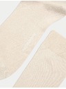 Marks & Spencer 3 чифта чорапи с високо съдържание на египетски памук Marks & Spencer бежово