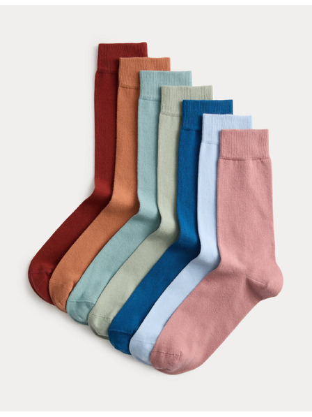 Marks & Spencer Чорапи с висок дял памук, 7 чифта Marks & Spencer многоцветна