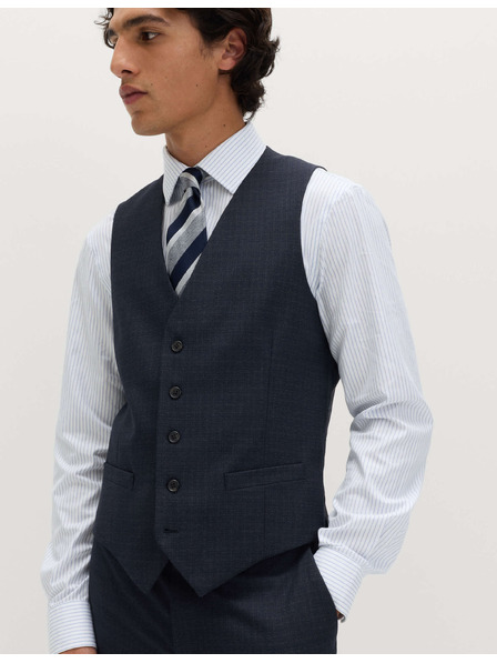 Marks & Spencer Текстурирана жилетка с еластин Marks & Spencer морско синя