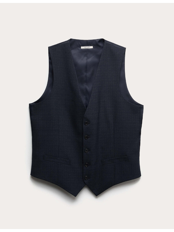 Marks & Spencer Текстурирана жилетка с еластин Marks & Spencer морско синя