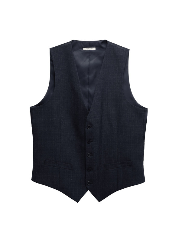 Marks & Spencer Текстурирана жилетка с еластин Marks & Spencer морско синя